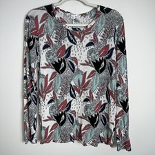 Stateside Supima Cotton Long Sleeve T Shirt-Multicolor Print-Made in USA-Small