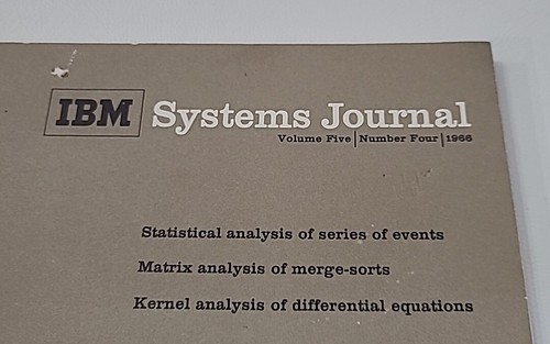 IBM Systems Journal Volume Five Number Four 1966 Book Old Vintage NN - Picture 4 of 24