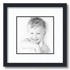 ArtToFrames Matted 13x13 Black Picture Frame with 2" Double Mat, 9x9 Opening