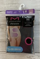 Maidenform Women's Flexees Shapes  High Waist Brief FP5000 Black XL NIP