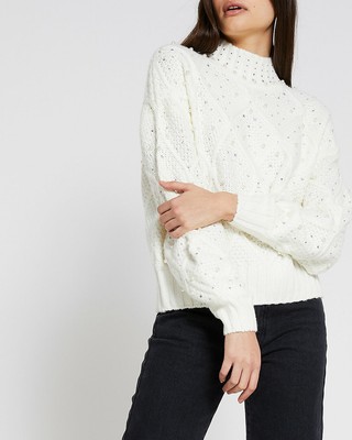 river island cream jumper