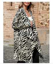 Damen Zebra Swinger Trenchcoat leichter Mantel Gr L 40 /42 Neu