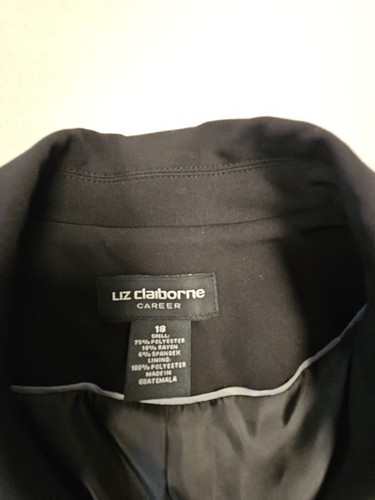Liz Claiborne Karriere schwarz 1 Knopf Essential Jacke Blazer Damengröße 18 - Bild 4 von 6