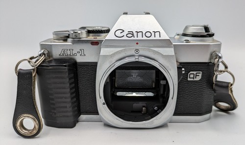 Canon AL-1 QF 35mm Film Camera & Canon 50mm Lens WORKS BROKEN BATTERY DOOR - Picture 10 of 13