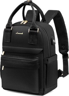 Schwarzer LOVEVOOK Damen Mini Rucksack Wasserdicht USB-Ladeanschluss