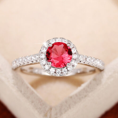 Elegant Engagement 925 Silver Plated Rings Cubic Zircon Women Jewelry Sz 6-10 - Bild 15 von 34