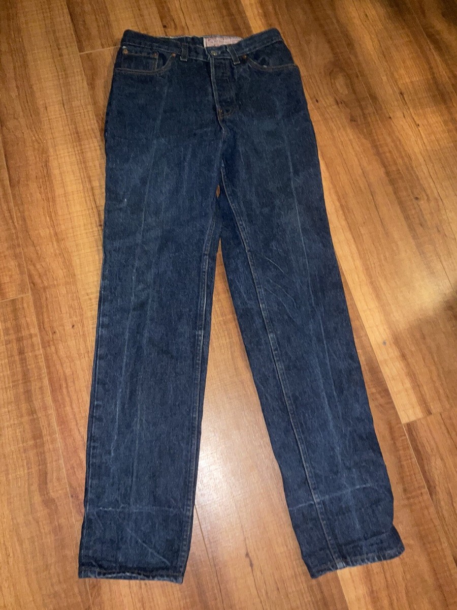 Vintage Levi's 80s 501 Button Fly Dark Denim Jeans 28x32