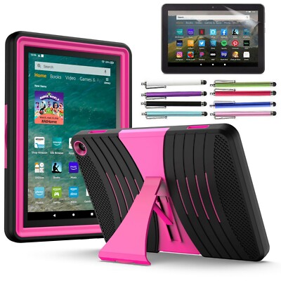 New Amazon Fire HD 8 Case 12th Generation 2024/2022 Full Body Rugged Stand Cover