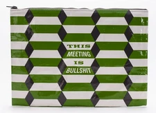 This Meeting Is Bullshit - Blue Q Jumbo Pouch 10.25" X 13.75" (New W/ Tags)