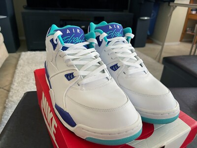 NIKE AIR FLIGHT 89 DARK CONCORD GRAPE HYPER JADE 2014 306252-113 SZ 12 jordan
