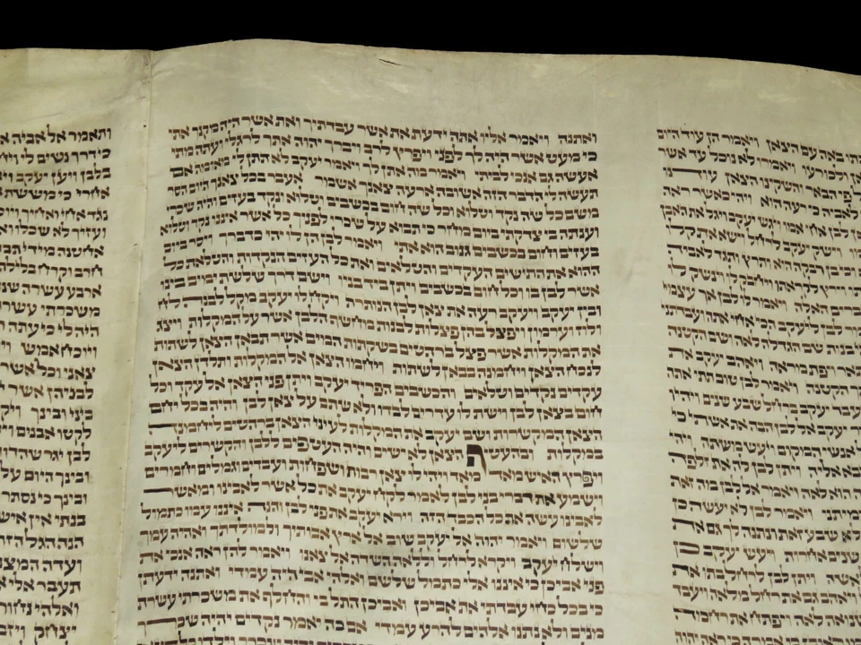 古代阿什肯纳兹托拉卷轴,16-17 世纪特别梅索拉 极为罕见! — 第 4/4 张图片