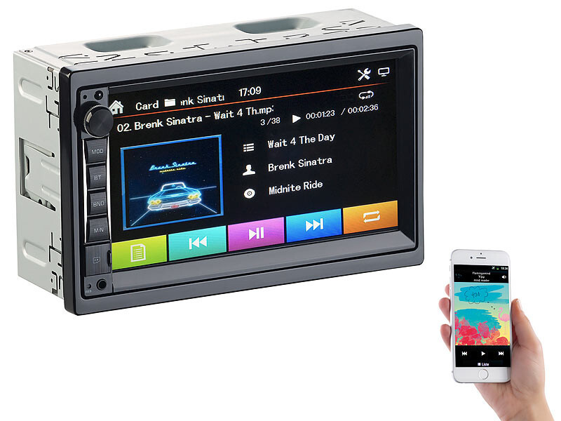 Autoradio 2 DIN tactile avec lecteur MP3 bluetooth et mains libres CAS-4445.bt noir