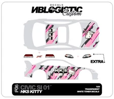 HONDA CIVIC SI Custom Universal WaterSlide Decal for hot wheels 1/64 Scale 07