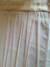Window Curtains Set Tulle White Sheer Over Gold Panels 84" x 38" Tab On Back