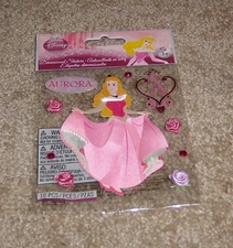Disney EK Success 3D Embellishment ~ Aurora w/epoxy, jewels and rosebuds.