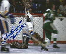 Yvon Barrette Denis Lemieux   Autographed 8x10  Slap Shot  Free Shipping  #2