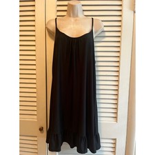 Secret Treasures Black Strappy Nightgown XL Adjustable strap Ruffle