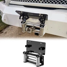 WEISEN 10" Winch Roller Fairlead License Plate Kit For ATV UTV SUV Jeep Wrangler