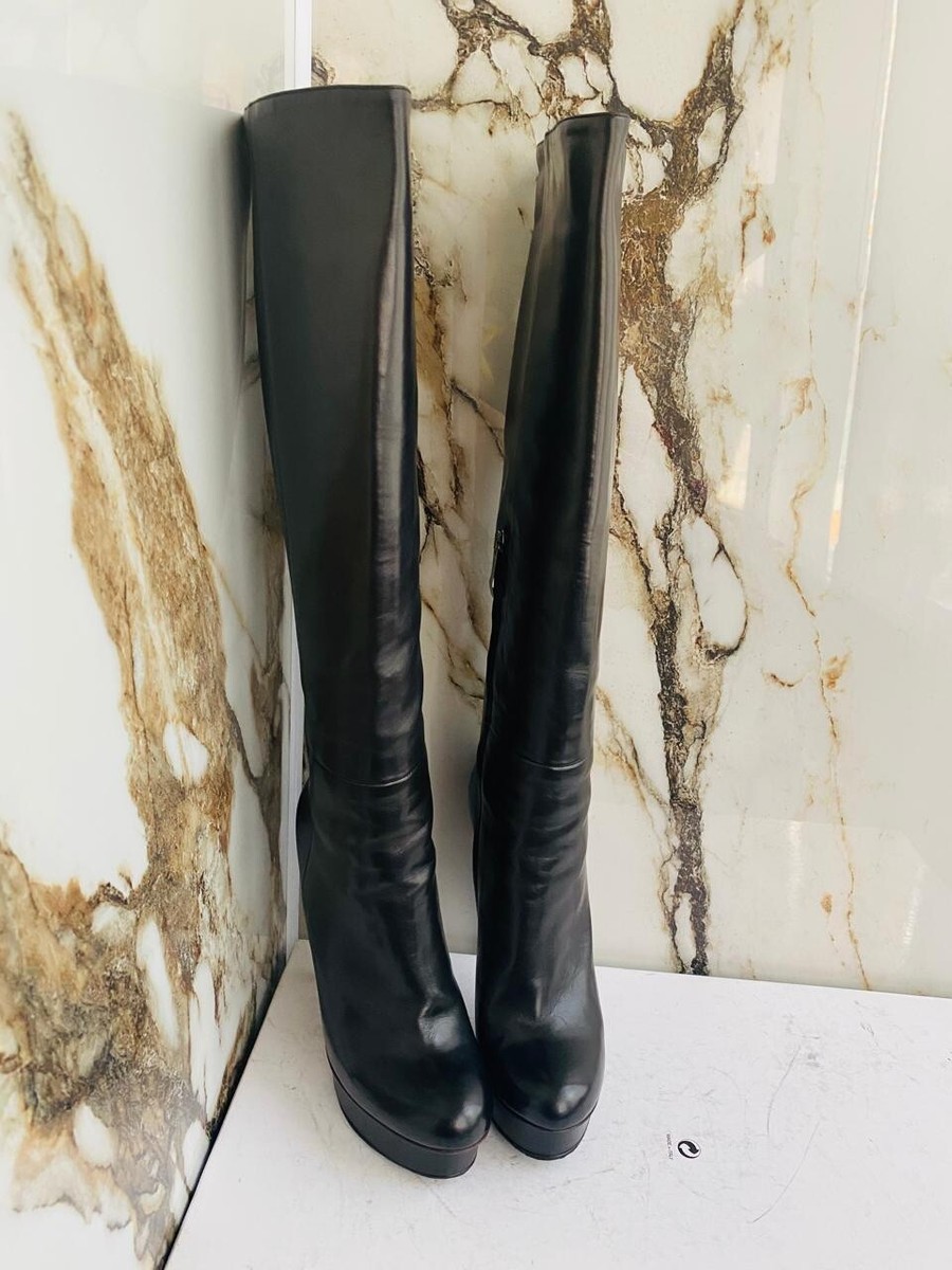 Bottes à Talons Gianmarco Lorenzi Taille 38 Champagne - Cuir Premium, Occasion