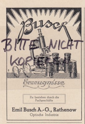 Rathenow, advertising 1926, Emil Busch AG optical industry