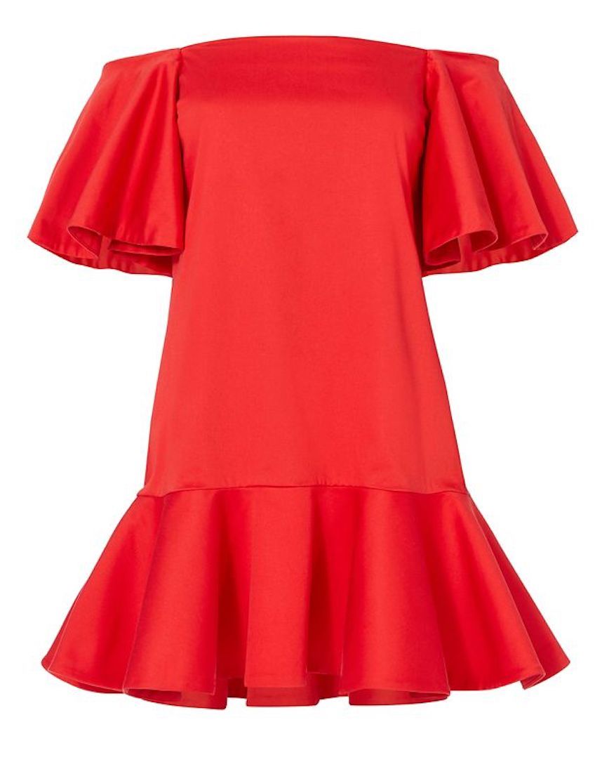 open lace back dress Size 12 Red Crepe Dress main image 1