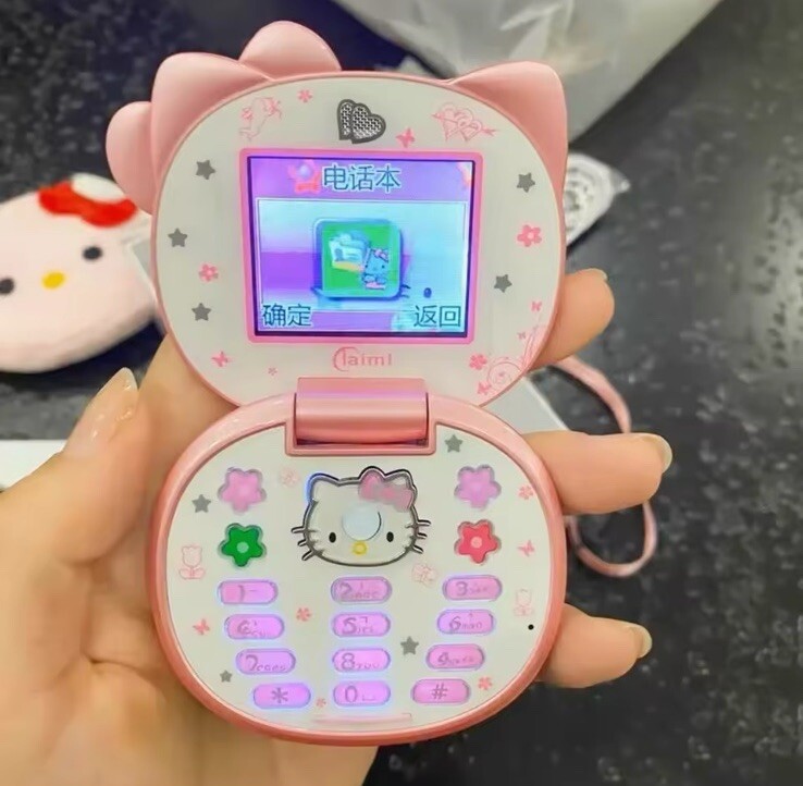Hello Kitty Flip Phone Sanrio Cute Kawaii Kids Small