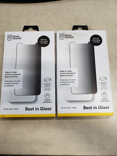 LOT 2 BodyGuardz SpyGlass Privacy Tempered Glass Screen iPhone 11 Pro Max/XS Max - Picture 1 of 3