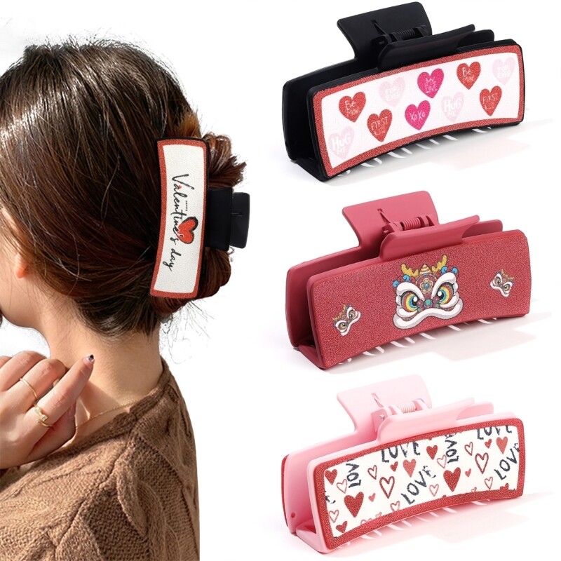 Valentine s Day Hair Claw Clips Large Barrettes Hair Jaw Clip Hair