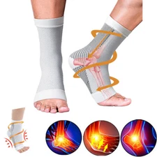 3 Pairs Ankle Support Compression Sleeve for Pain Relief Sprained Ankle S-XL
