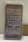 10 oz. .999 Silver JM Johnson Mathey Bar Toned in Plastic