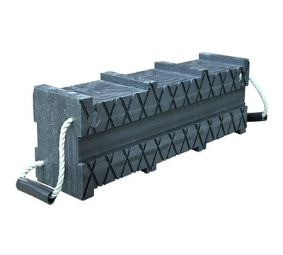 6''x7''x24'' Black Cribbing Block Stacker with Interlocking & Non-Slip Surface
