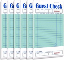 Guest Check Books 6 Pack, Guest Checks for Servers, Server Note Pads