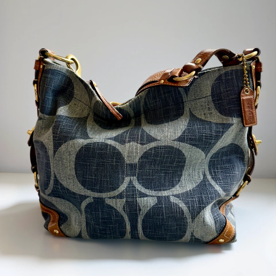 Coach Denim Jumbo Signature Large Carly Shoulder Bag 10795 China