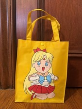 Vintage 1990  s Sailor Moon Yellow Nylon Mini Tote Bag 8  x10  