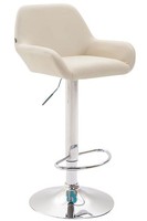 Barhocker Braga Kunstleder Chrom Creme
