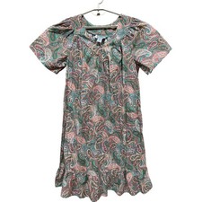 Anthony Richards Midi Dress Womens size XLP Green Orange Short Sleeve Boho Artsy