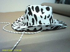 Western Cowboy Cow Pattern Outback Cowgirl Hat Rodeo One Size