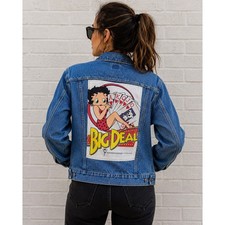 Vintage Lee Riders Betty Boop "Big Deal" Denim Jacket Women's Sz 12 Made in USA