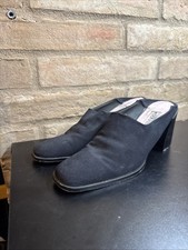 Donald J Pliner Mule Slide Block Heels Black Stretch Fabric Size 7
