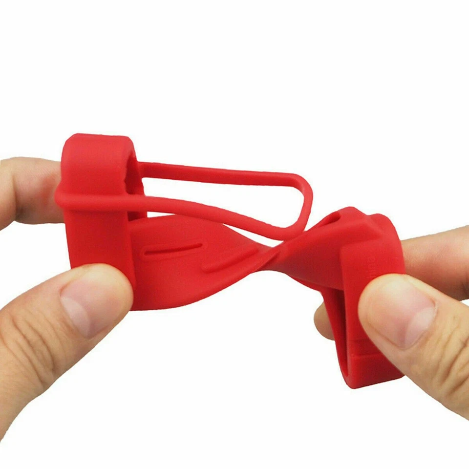 Cubierta protectora de silicona antiarañazos clips de hebilla de cinturón de seguridad rojo 4 piezas Foto 3 de 4