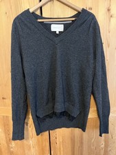 Brochu Walker wool Cashmere bl Long Sleeve V-Neck Pullover Sweater lace L