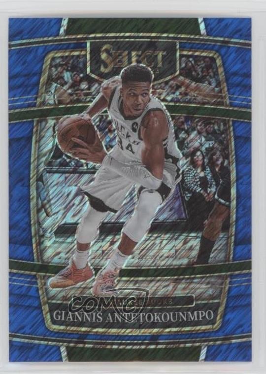 2021-22 Panini Select Concourse Blue Shimmer Prizm Giannis Antetokounmpo #35