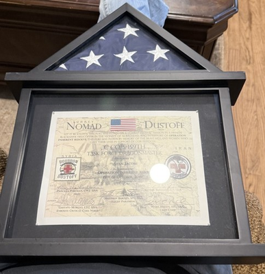 #ad Dustoff Operation Inherent Resolve Certificate amp; Flag Display Task Force Dragon… $250.00