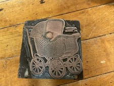 Vintage Baby Carriage Buggy Copper Letterpress Printers Block