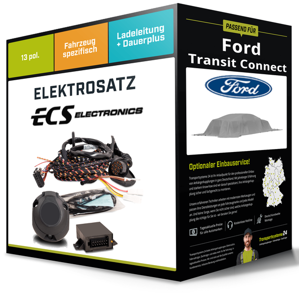 Elektrosatz 13-Pol Spezifisch für Ford Transit Connect 04.2024-Jetzt NEU-image