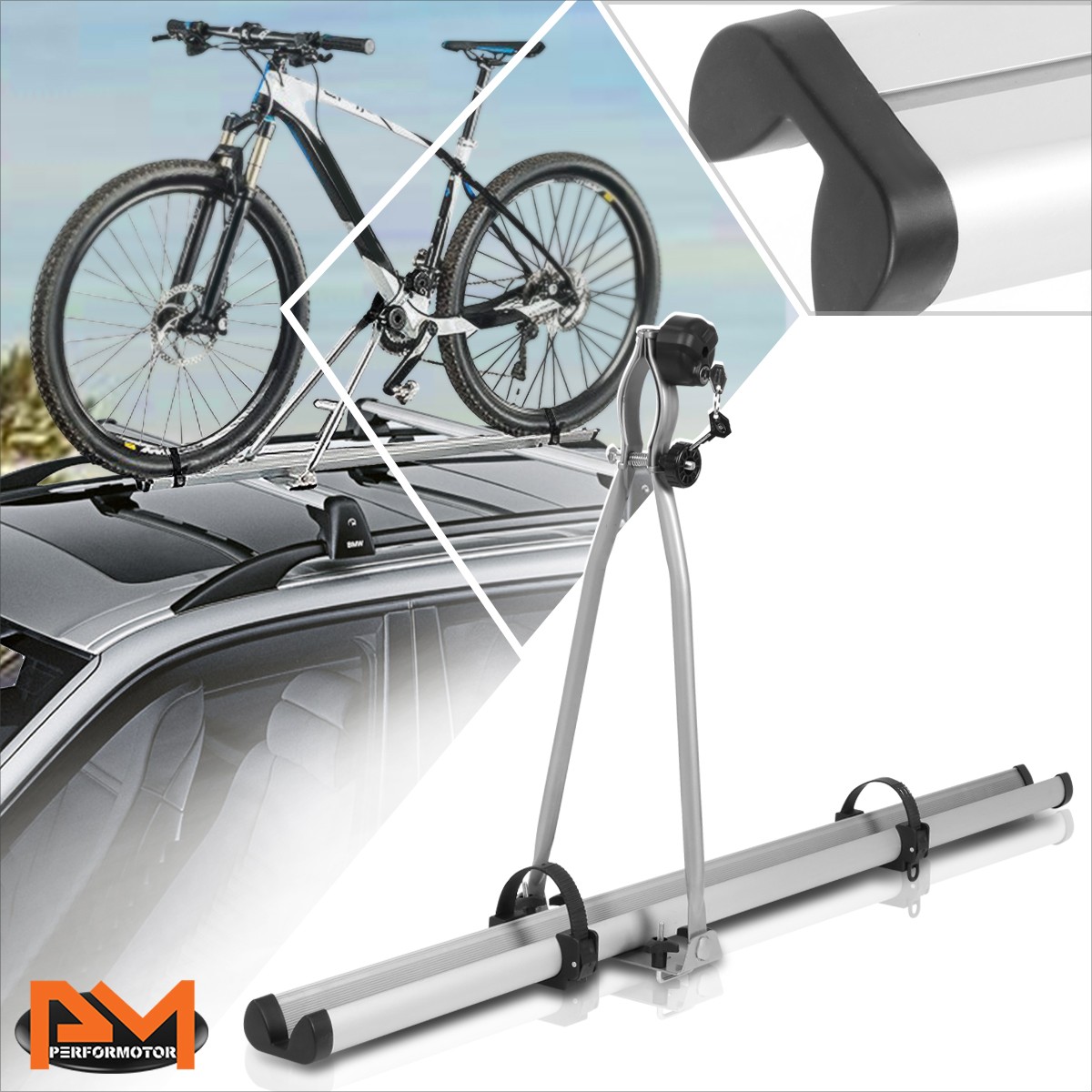 Universal Aluminum Car Roof Top Front Hoop Bicycle Roof Mount Bike