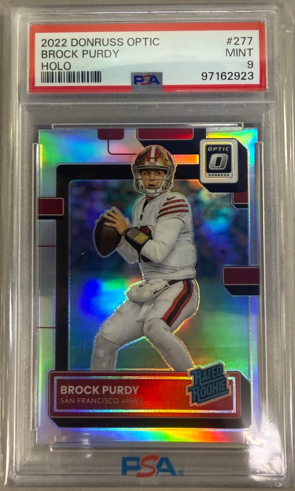 2022 Donruss Optic Football Holo  #277 Brock Purdy RC PSA 9 MINT