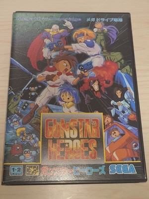 Gunstar Heroes Mega Drive G-4103 SEGA 1993 w/ Box Manual Used