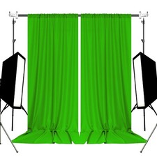 10ft x 8ft Green Screen Backdrop for Photography, High Density Backdrop Curta...