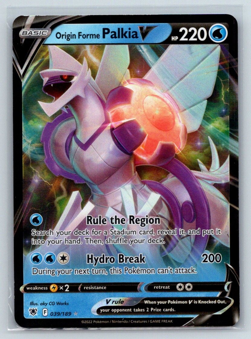 Origin Forme Palkia V 039/189 Holo V Rare Astral Radiance Pokemon Holo Near Mint